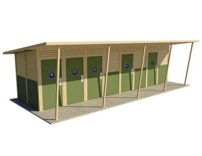 Yarra 7 Standard Toilet Building with Pale Eucalypt and Paperbark colour scheme